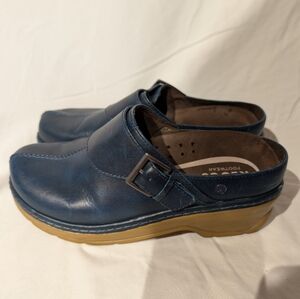 Klogs Footwear Austin Blue Leather Comfort Clogs | Women’s Size 9 Medium Width
